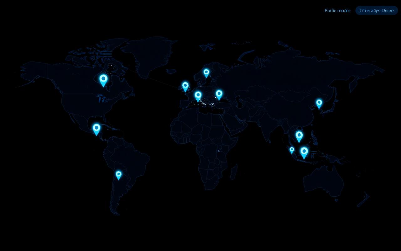 Interactive map of multi-site locations